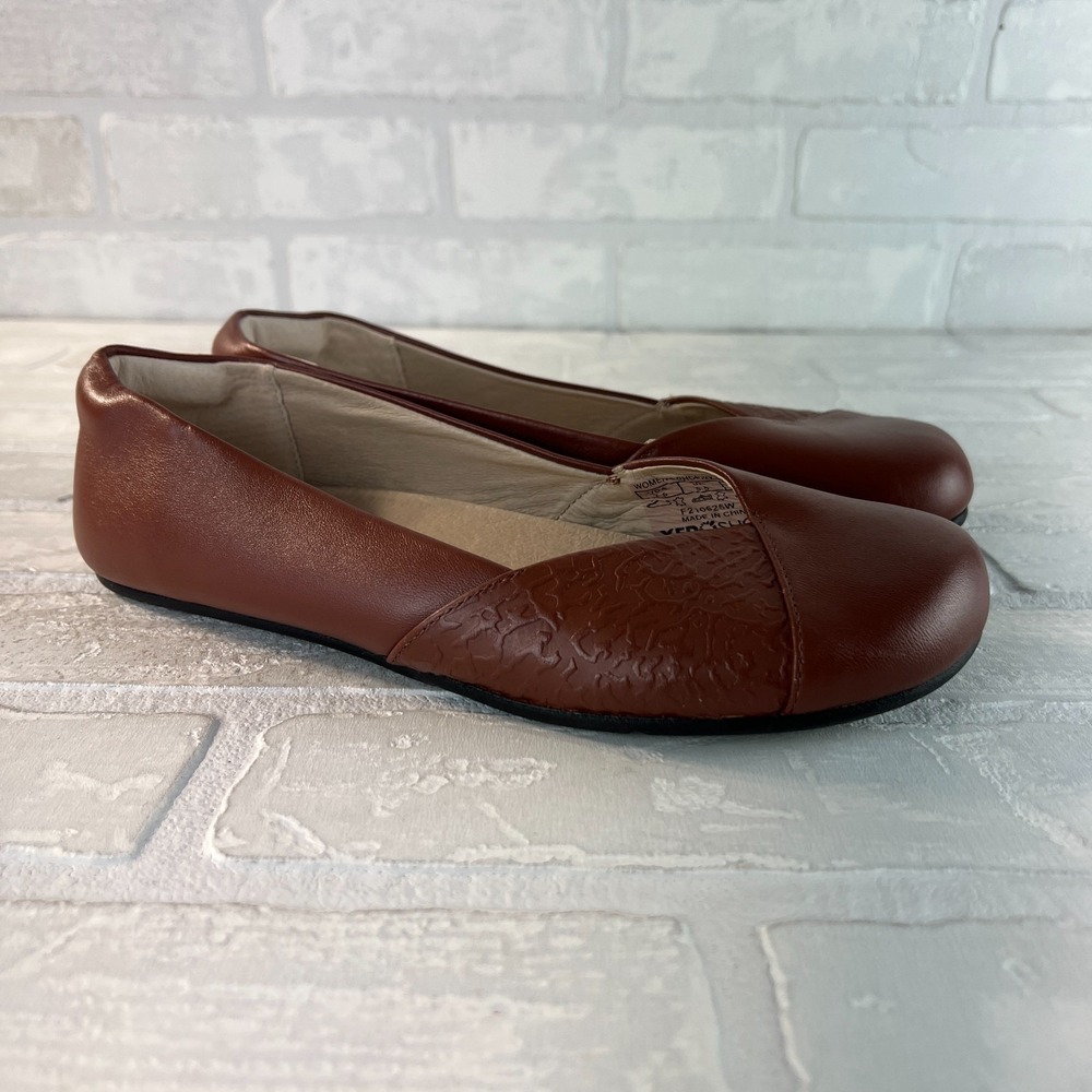 Xero Women's Brown Leather Ballet Flats 7.5